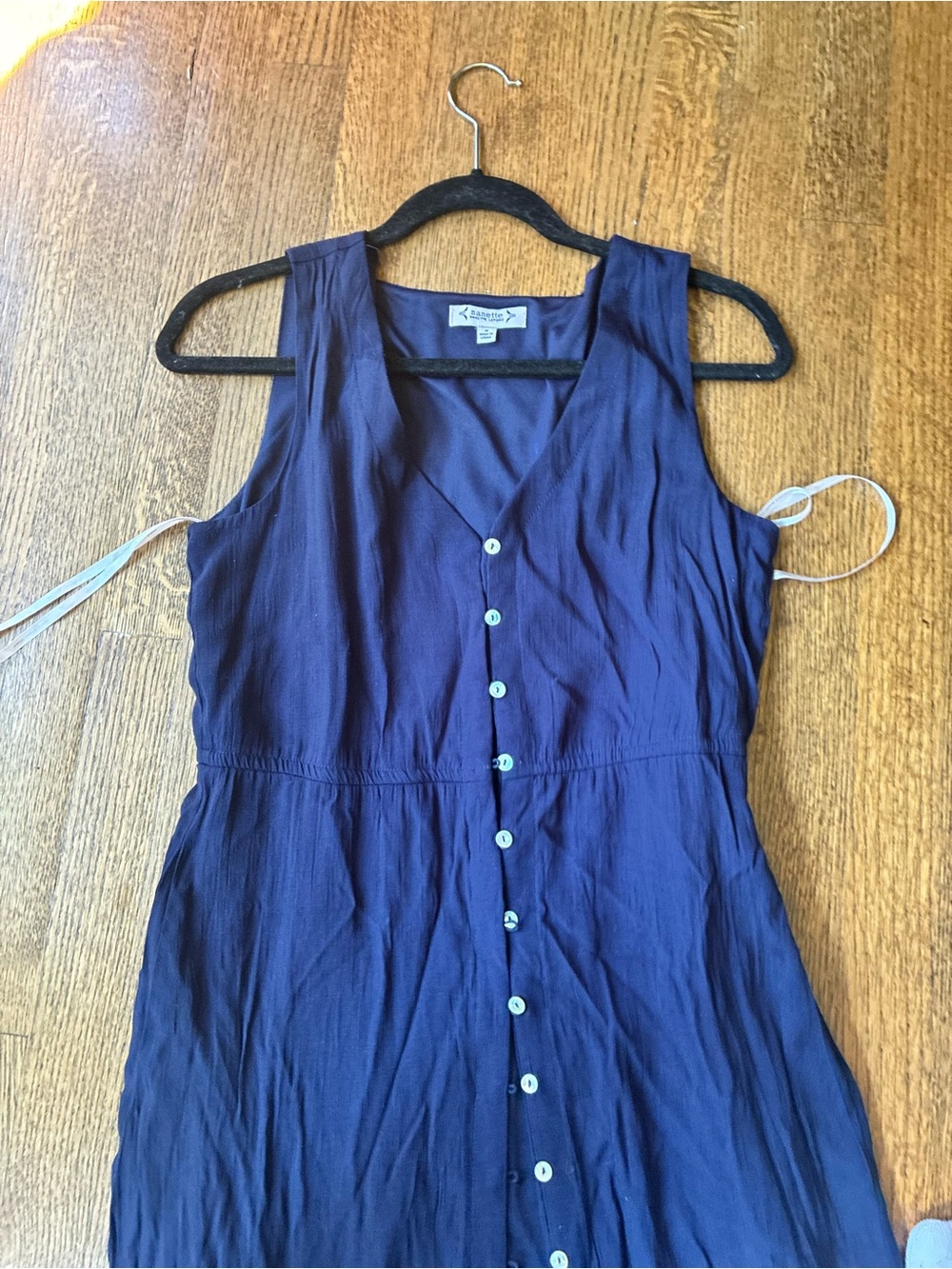 Nanette Lepore Navy Blue Sleeveless Button-Front Dress